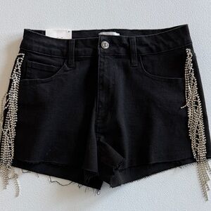 Forever 21 Black shorts with rhinestone fringe